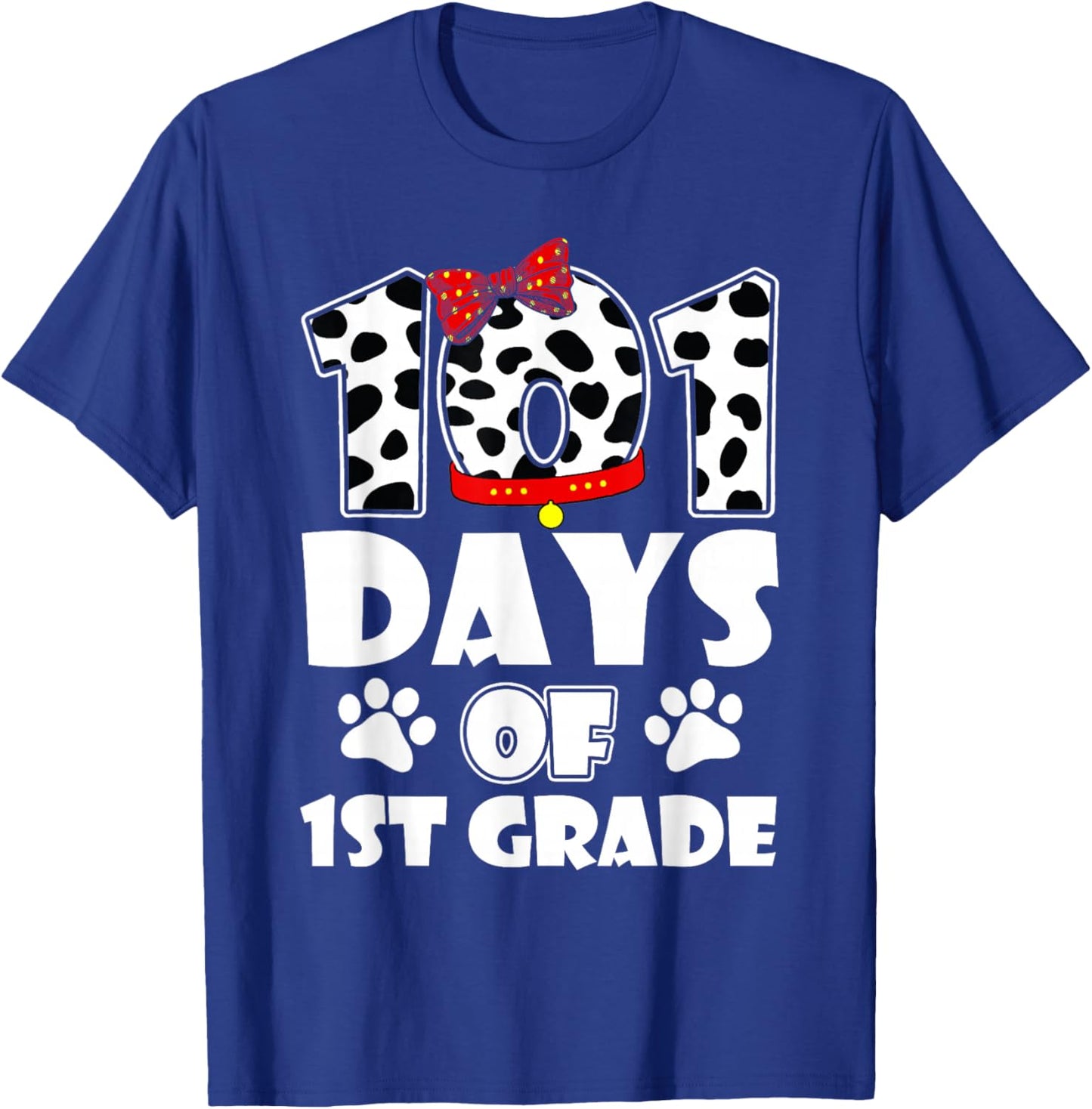 Happy 101 Days School 1st Grade Dog 100 Days Smarter Student T-Shirt - T-Shirt | Royal