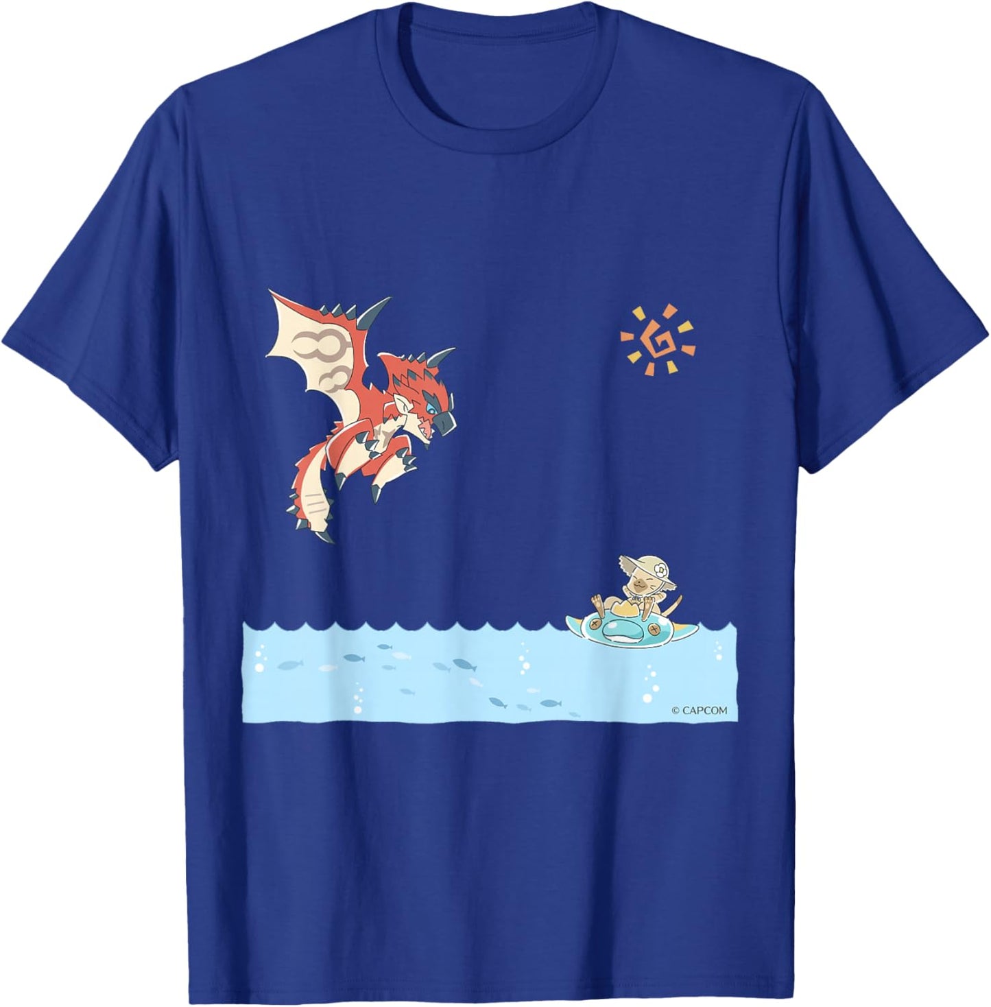 Monster Hunter Rathalos & Swimming Felyne T-Shirt - T-Shirt | Royal