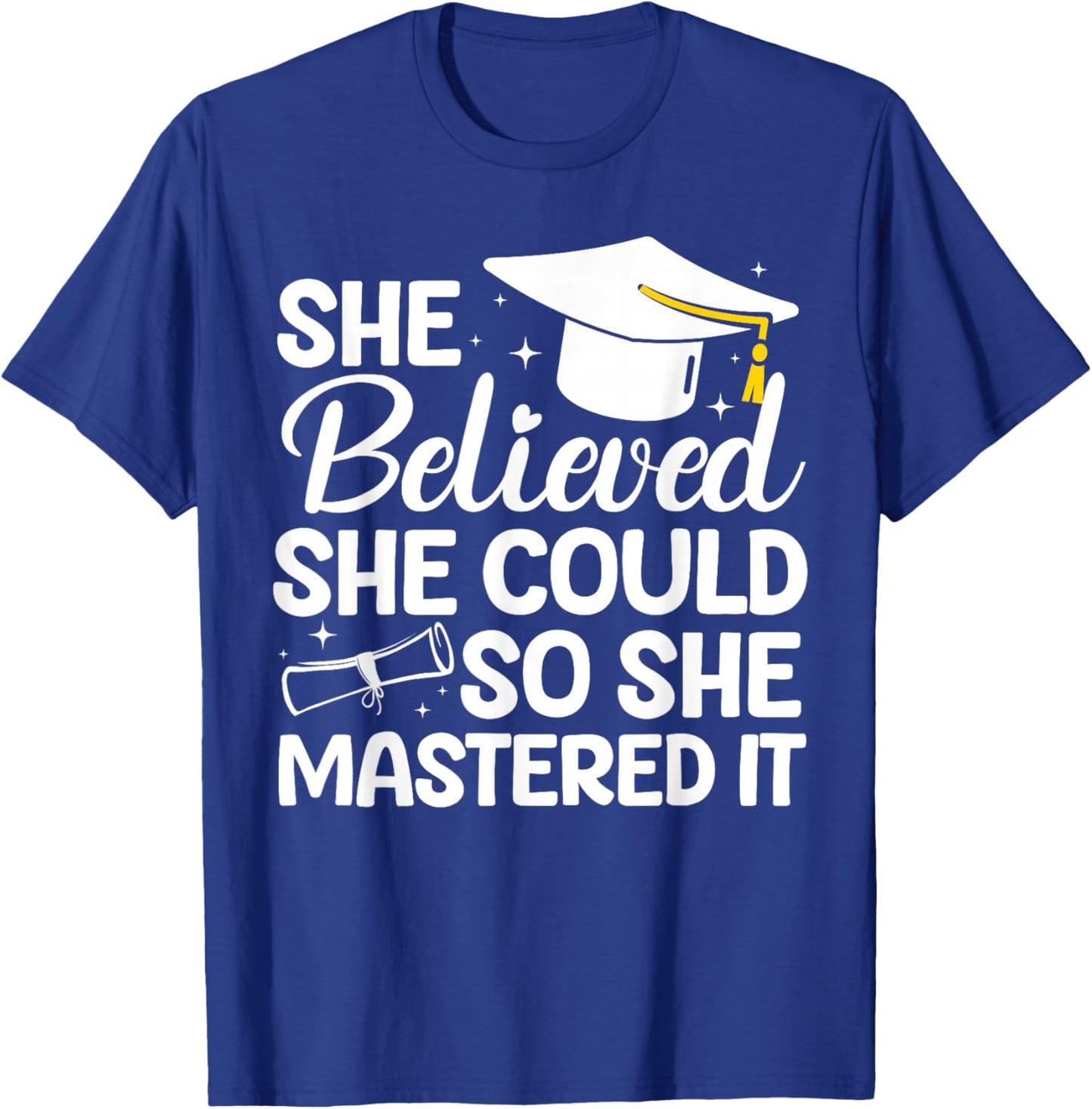 Masters Degree Graduation Art Girl Masters Degree T-Shirt - T-Shirt | Royal