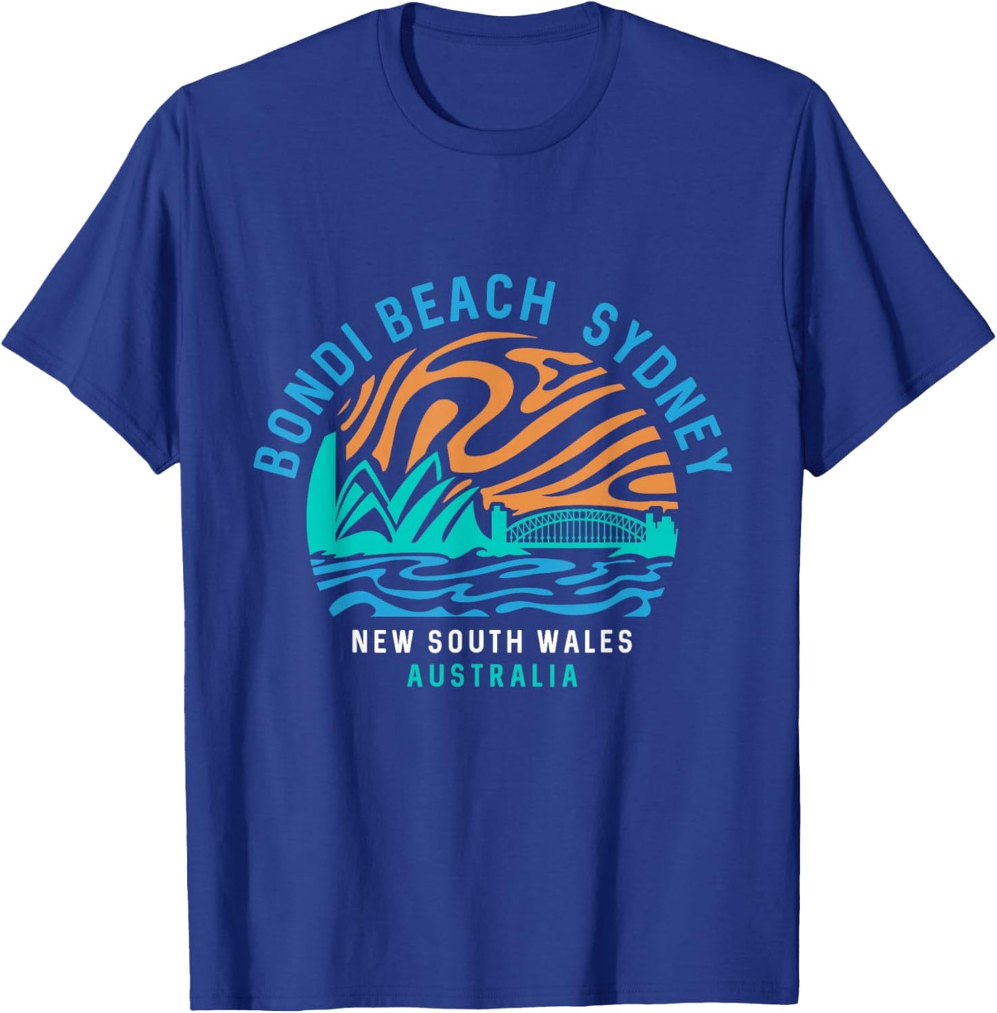 Vintage Retro Bondi Beach Sydney Australia Surfer Beach T-Shirt - T-Shirt | Royal