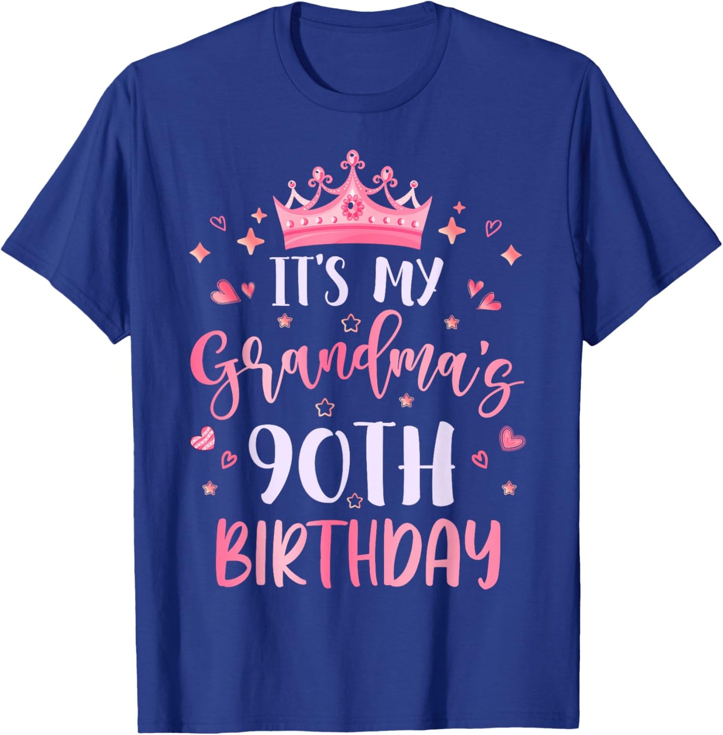 It's My Grandma's 90th Birthday Pink Happy 90 Years Old T-Shirt - T-Shirt | Royal