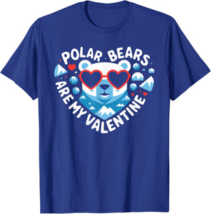 Polar Bears Are My Valentine Cute Polar Bear Valentines Day T-Shirt - T-Shirt | Royal