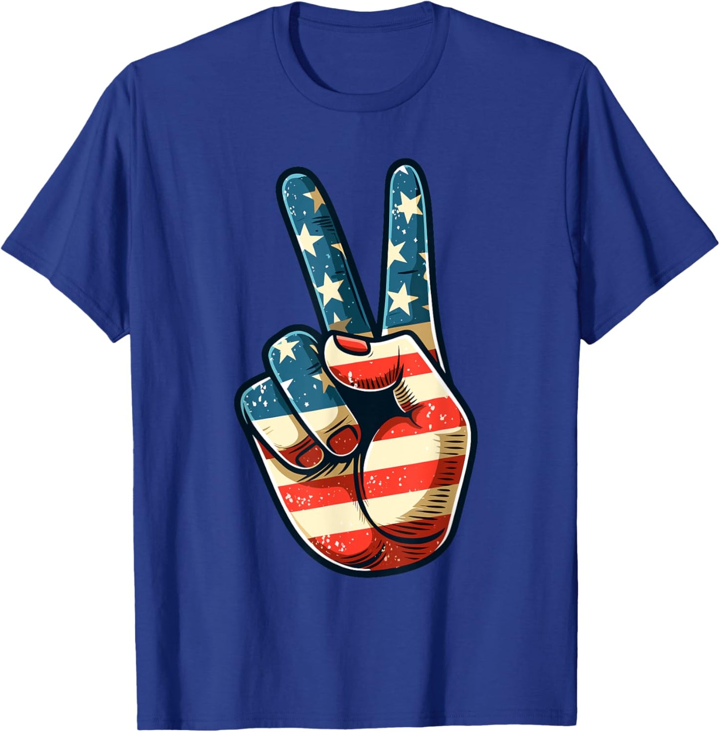 Vintage Peace Sign Retro 60's 70's Hippie T-Shirt - T-Shirt | Royal
