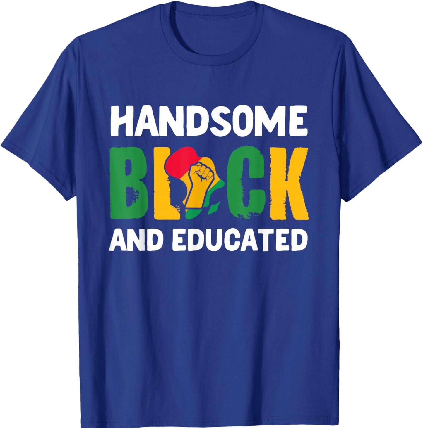 Handsome Black And Educated Melanin African American Boys T-Shirt - T-Shirt | Royal