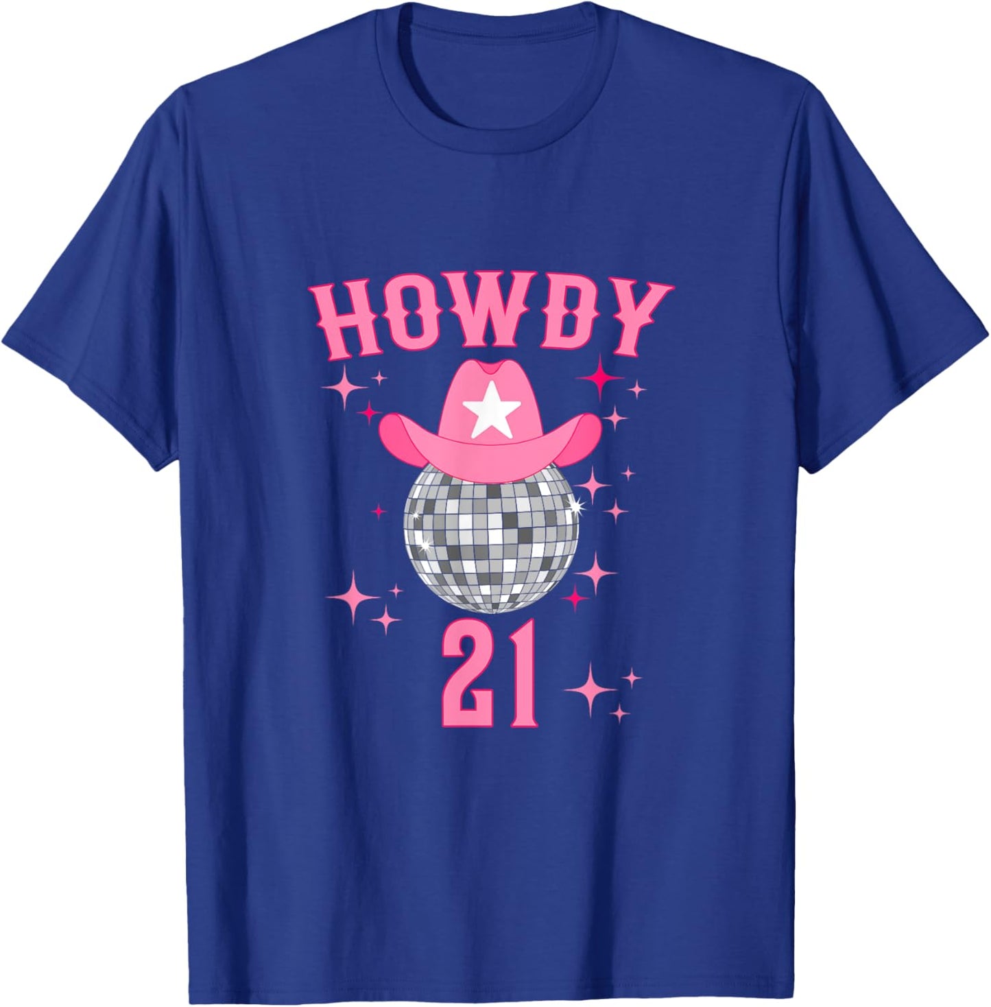 Groovy Howdy 21 Western Disco 21 Years Old Birthday Cowgirl T-Shirt - T-Shirt | Royal