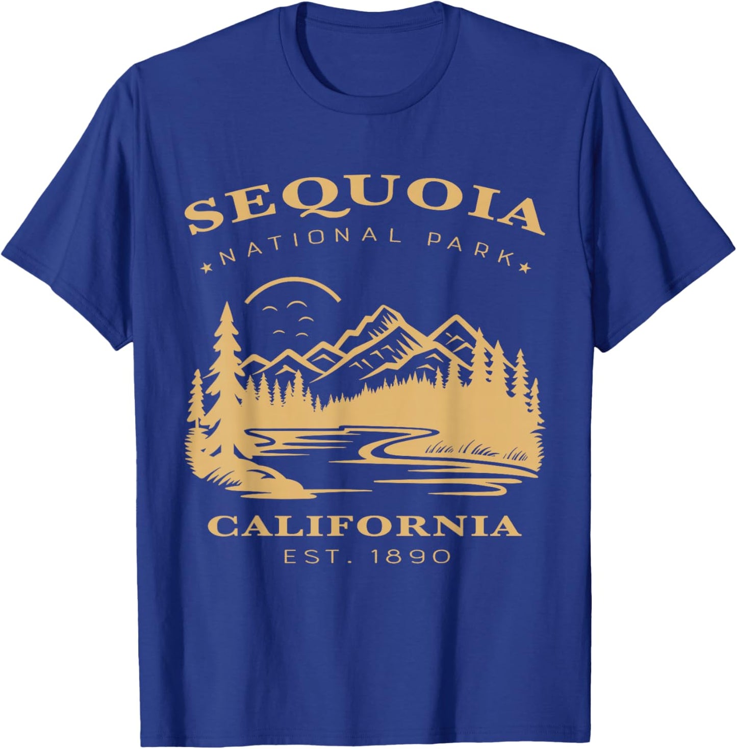 Retro Vintage Sequoia National Park for kids Hiking Camping T-Shirt - T-Shirt | Royal