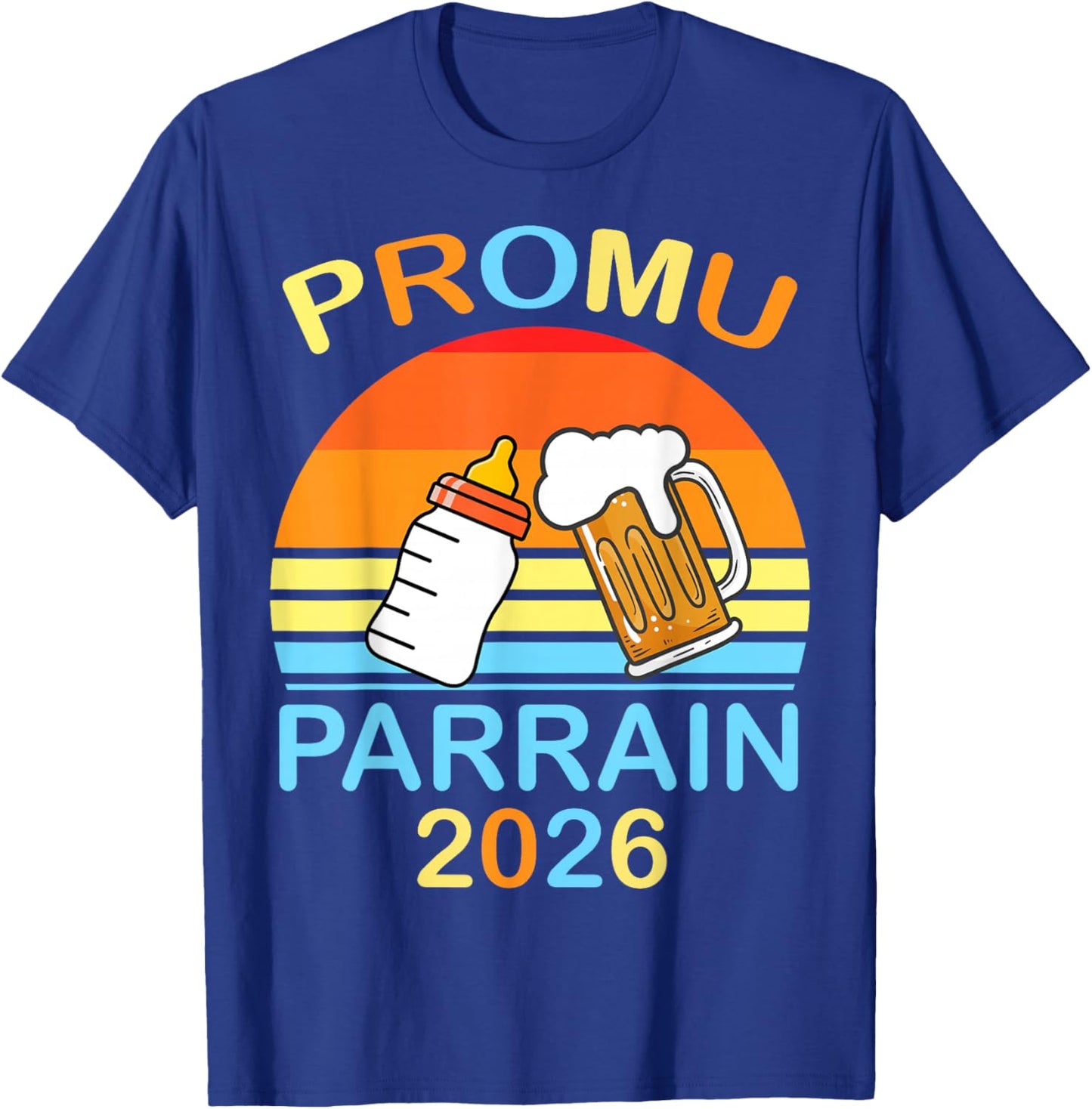 Promoted Godfather 2026 Bottle Pint Beer Gift Christening T-Shirt - T-Shirt | Royal