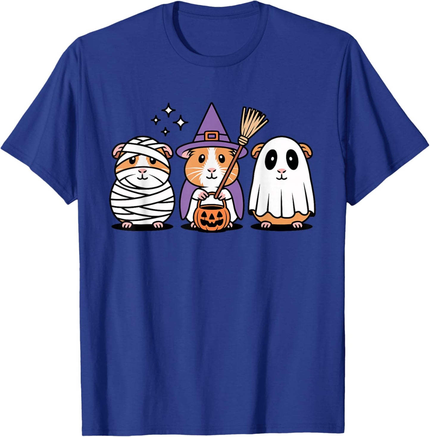 Cute Guinea Pig Halloween Witch Mummy Ghost T-Shirt - T-Shirt | Royal