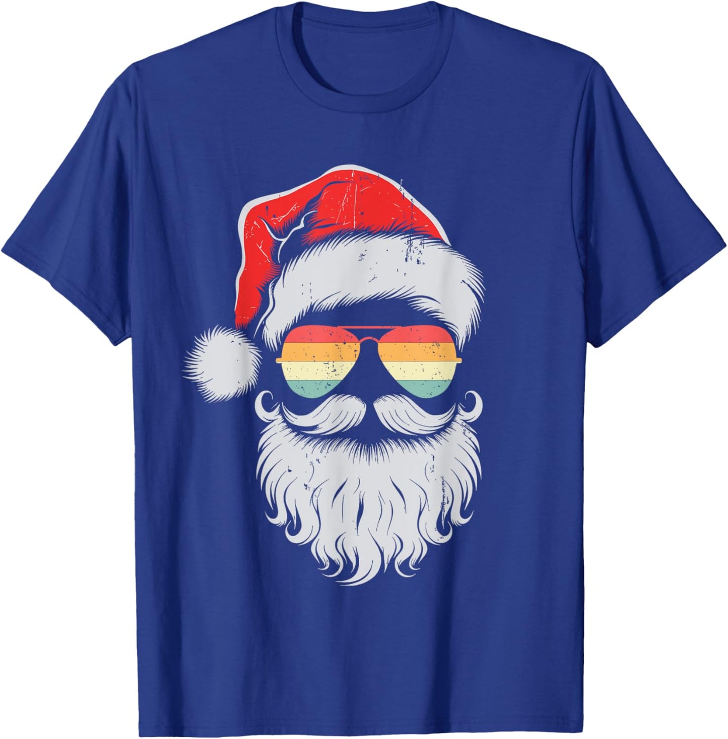 Cool Santa Face Sunglasses Christmas Xmas Men Boys T-Shirt - T-Shirt | Royal