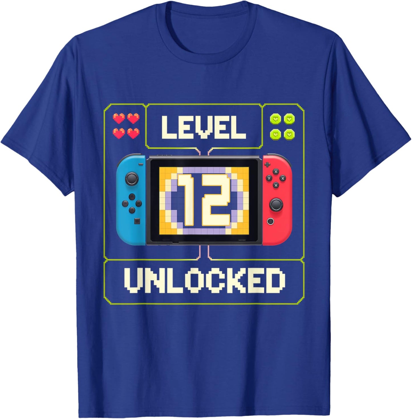 Level 12 Unlocked 12th Birthday Shirt Video Game 12 Year Old T-Shirt - T-Shirt | Royal