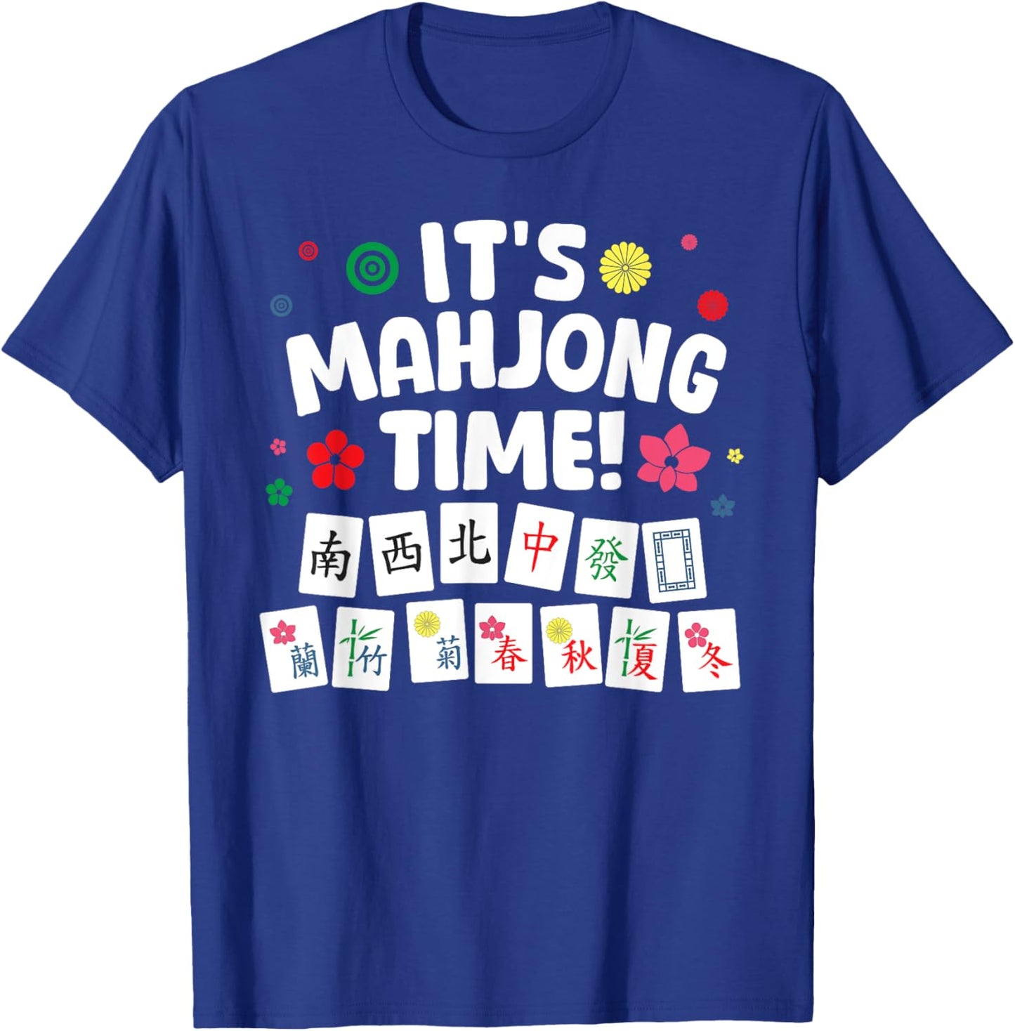 Cute Mahjong Design Women Tile Game Mahjong Player T-Shirt - T-Shirt | Royal
