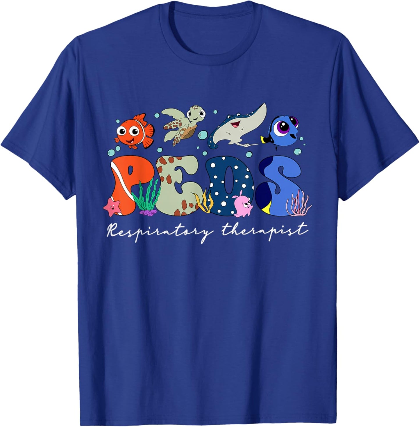 PEDS Respiratory Therapist Ocean Animal Pediatric RT Summer T-Shirt - T-Shirt | Royal