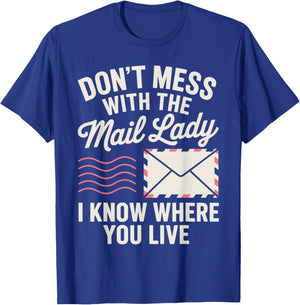 Mail Lady Design Girls Mail Carrier Postal Worker T-Shirt - T-Shirt | Royal