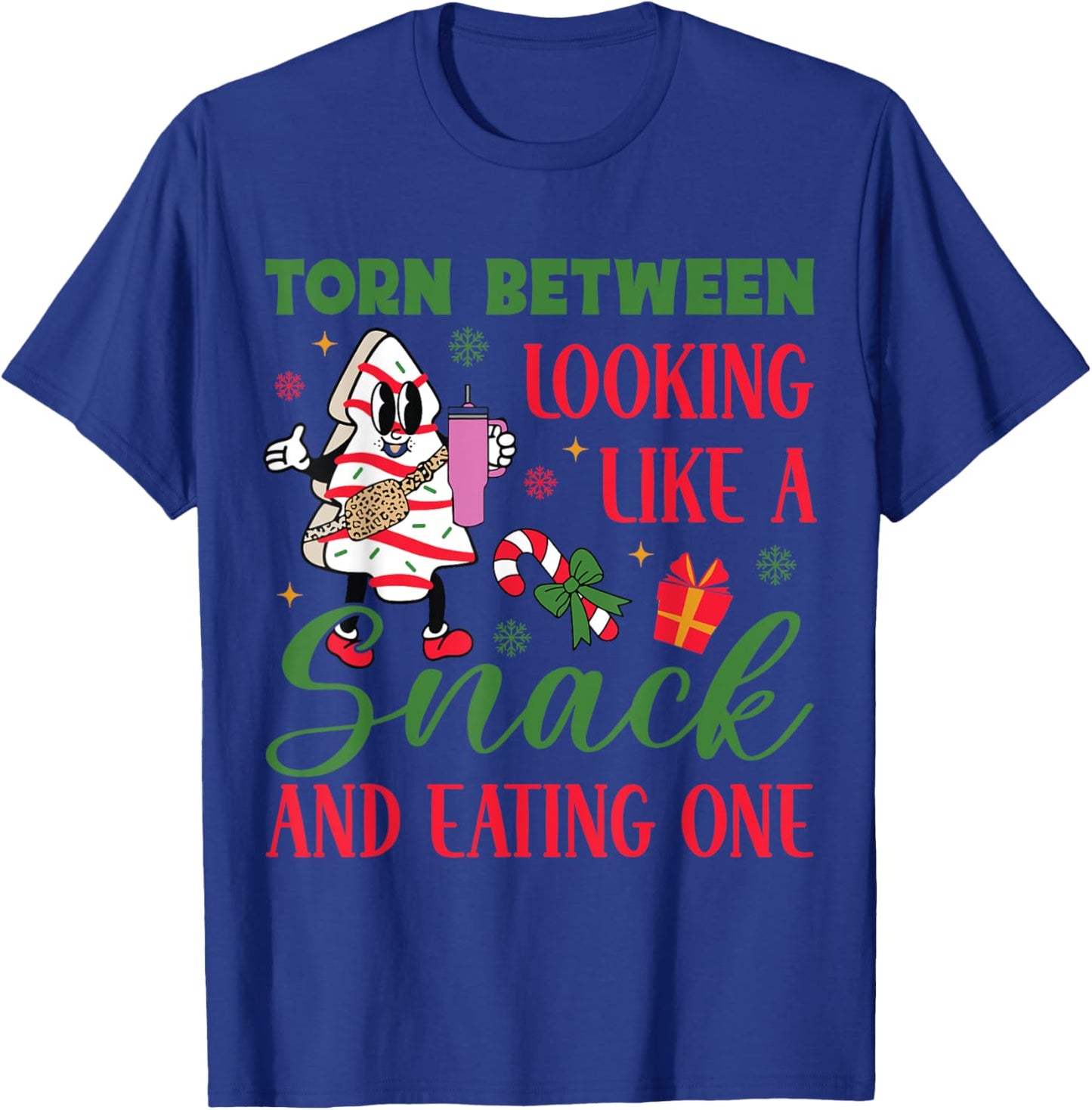 Torn Between Looking Like A Snack And Eating One Christmas T-Shirt - T-Shirt | Royal