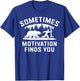 Motivation Finds You Bear Chasing Runner Funny Exercise T-Shirt - T-Shirt | Royal