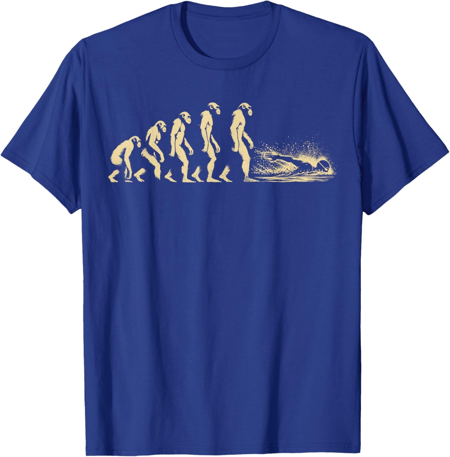 Swimming Evolution Swimmer Open Water Swimming , Black, S T-Shirt - T-Shirt | Royal