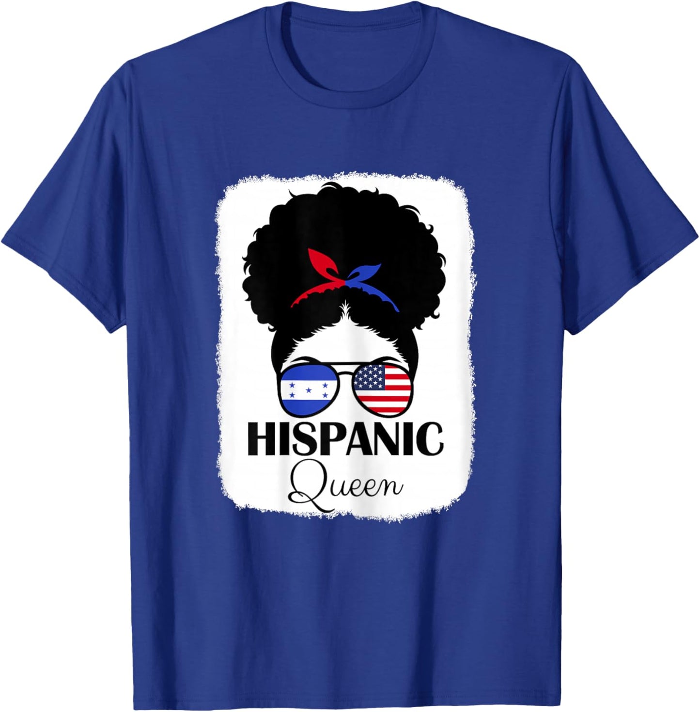 Hispanic Queen Roots USA and Honduras Mix Heritage T-Shirt - T-Shirt | Royal
