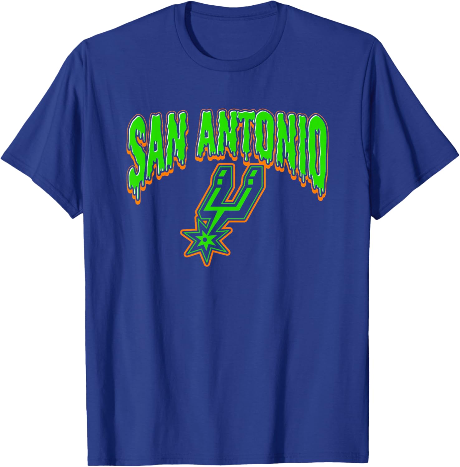 NBA San Antonio Spurs Halloween Scary Logo T-Shirt - T-Shirt | Royal