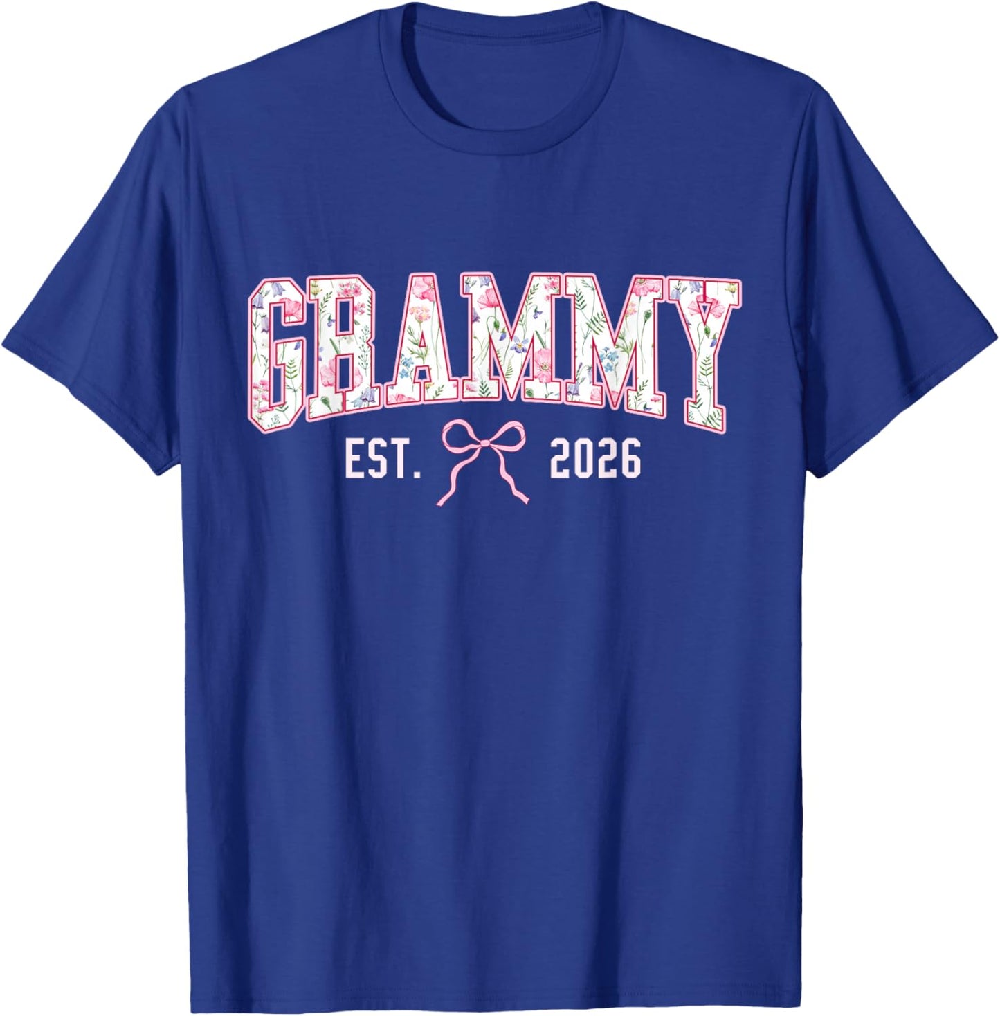 Mothers Day Grammy Est 2026 Coquette Bow Floral Women T-Shirt - T-Shirt | Royal