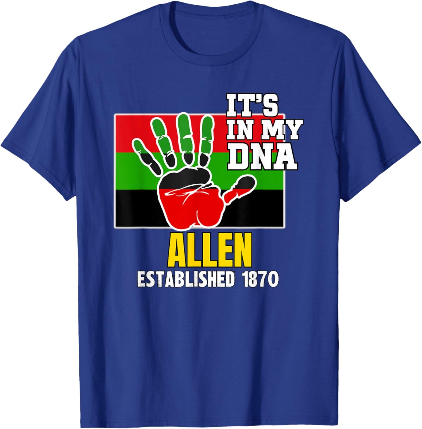 Allen, AU, Red, Black and Green HBCU T-Shirt - T-Shirt | Royal