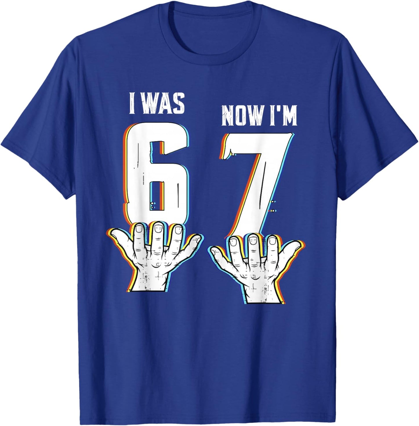 Six Seven Meme Birthday Shirt for 7 Years Was 6 Now Am I 7 T-Shirt - T-Shirt | Royal