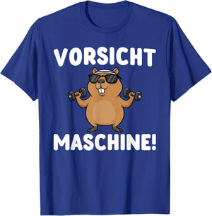 Fitness Vorsicht Maschine - Capybara Workout T-Shirt - T-Shirt | Royal