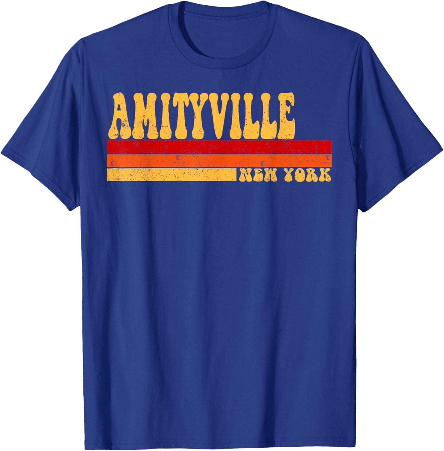 AMITYVILLE New York City Vintage Roots Retro Design 70s 80s T-Shirt - T-Shirt | Royal