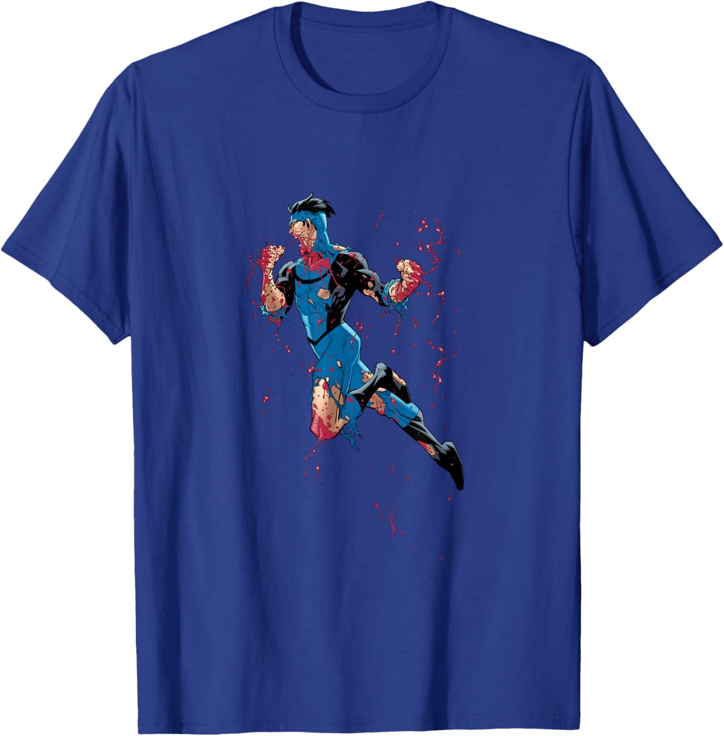 Invincible Blue Suit Battle Damage T-Shirt - T-Shirt | Royal