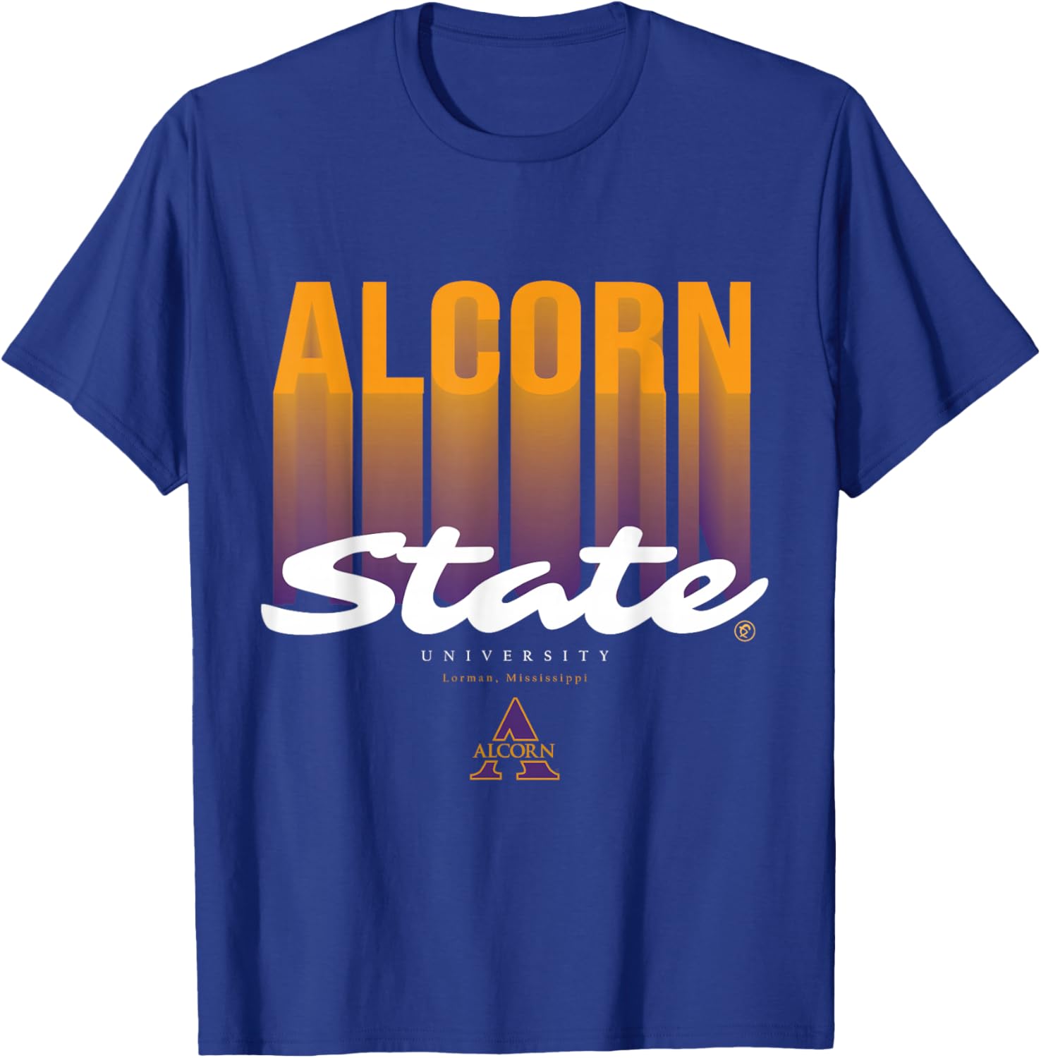 The Yard Essentials - Alcorn State University - ASU Fade T-Shirt - T-Shirt | Royal