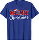 Merry Christmas Buffalo Plaid Red Santa Hat Xmas Pajamas T-Shirt - T-Shirt | Royal