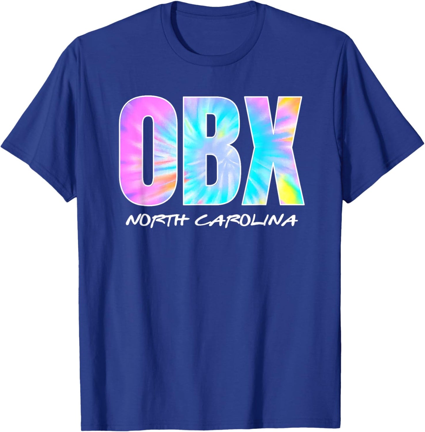 Retro Tie Dye OBX North Carolina Outer Banks Boys Girls T-Shirt - T-Shirt | Royal