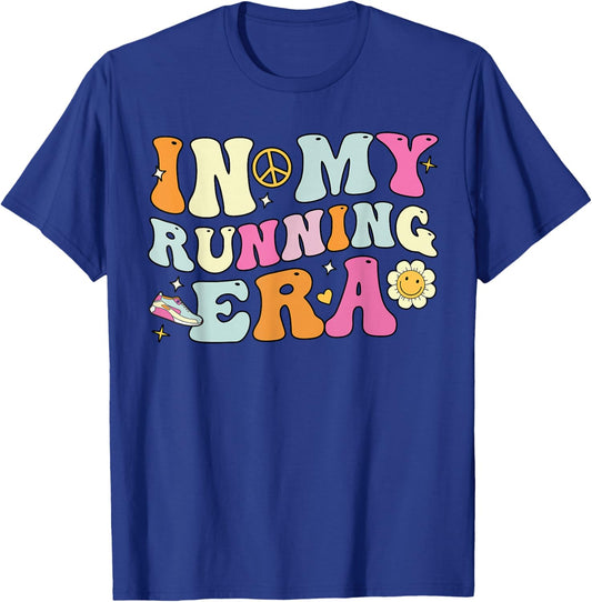 In My Running Era, Cute Groovy Runners T-Shirt - T-Shirt | Royal