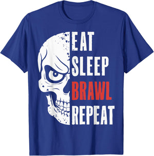 Eat Sleep Brawl Repeat Funny Video Gamer Gaming T-Shirt - T-Shirt | Royal