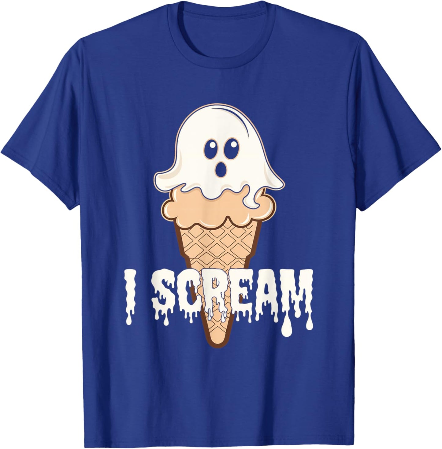 I Scream Ice Cream Ghost Halloween Costume Spooky T-Shirt - T-Shirt | Royal