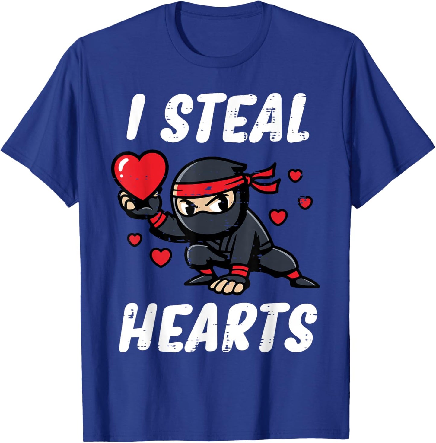 Valentines Day Ninja I Steal Hearts Cute Boys Kids Toddler T-Shirt - T-Shirt | Royal