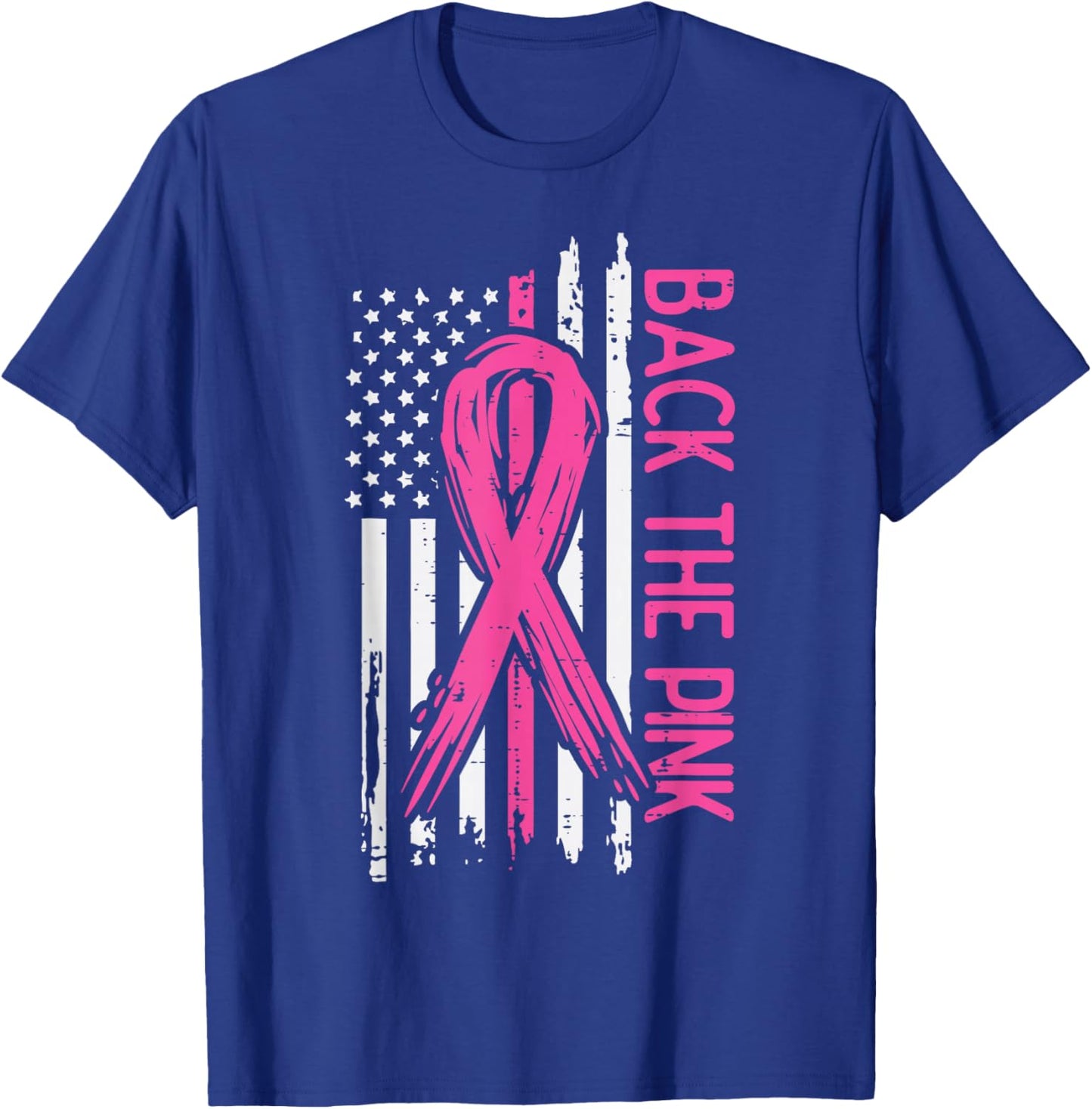 Breast Cancer Aware Back The Pink Pink Ribbon Women Kids Men T-Shirt - T-Shirt | Royal