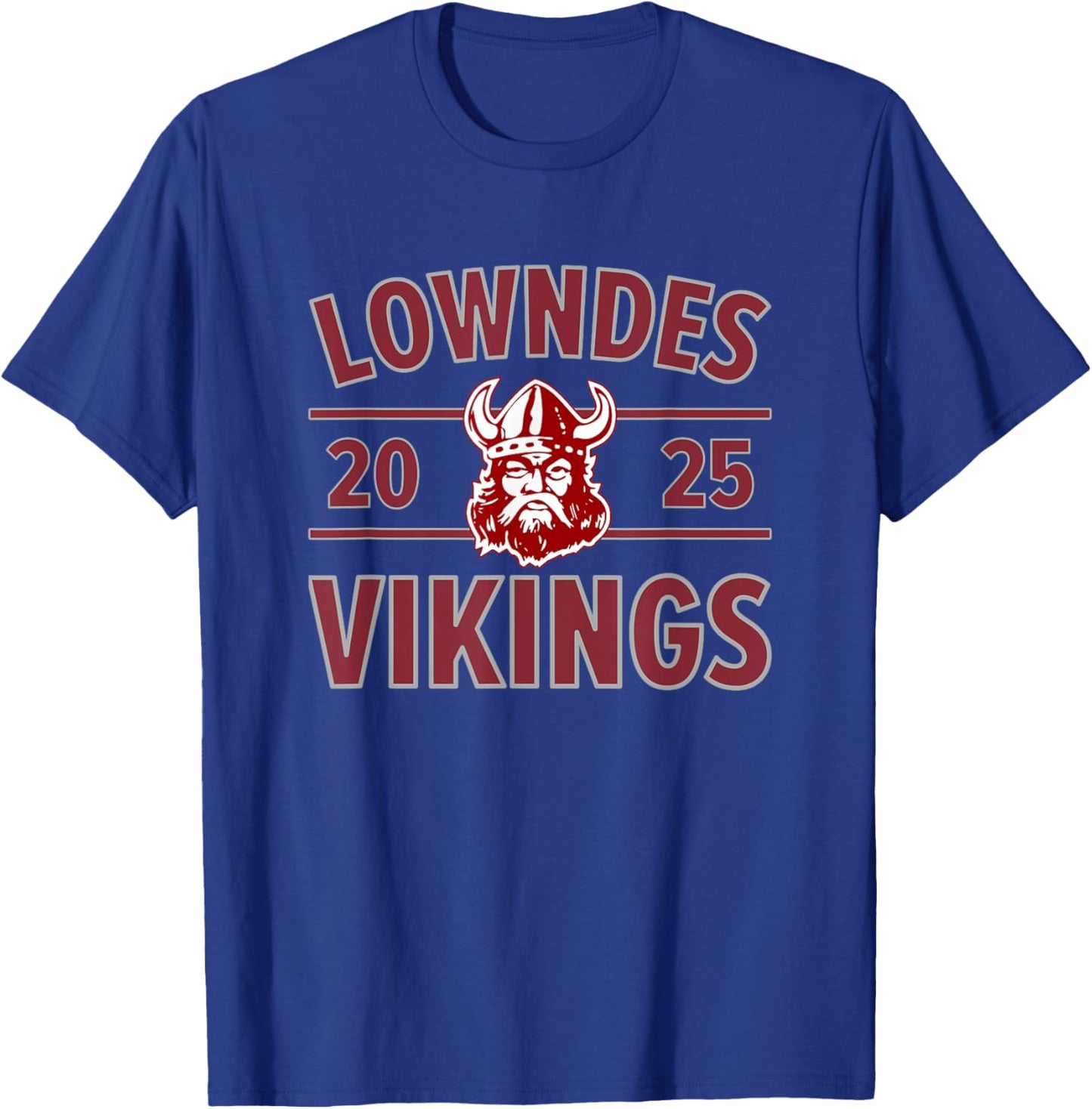 Lowndes Vikings Logo 2025 HS T-Shirt - T-Shirt | Royal