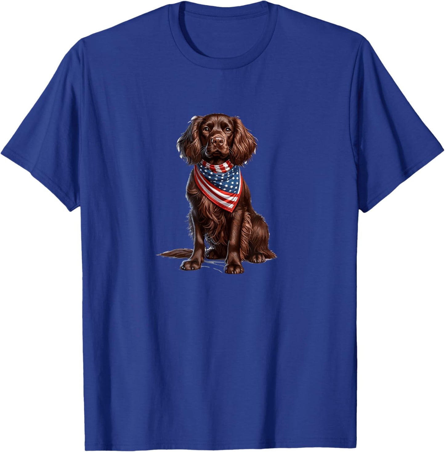 Boykin Spaniel American Bandana Funny Fourth of July America T-Shirt - T-Shirt | Royal