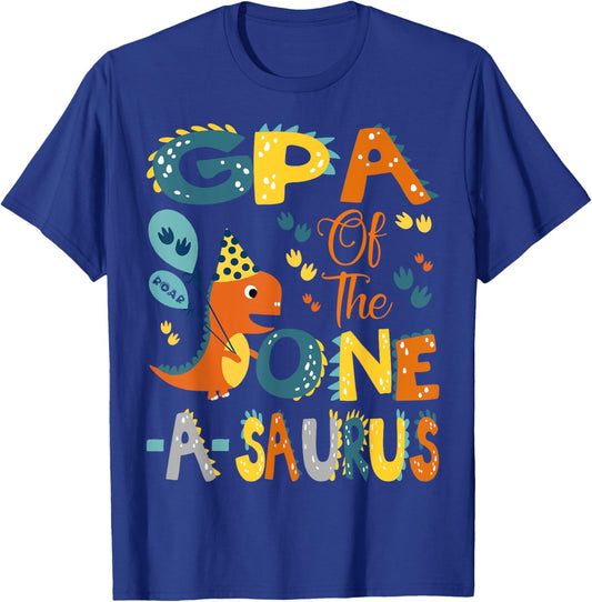 GPA Of The One-A-Saurus 1St Birthday Dinosaur Party T-Shirt - T-Shirt | Royal