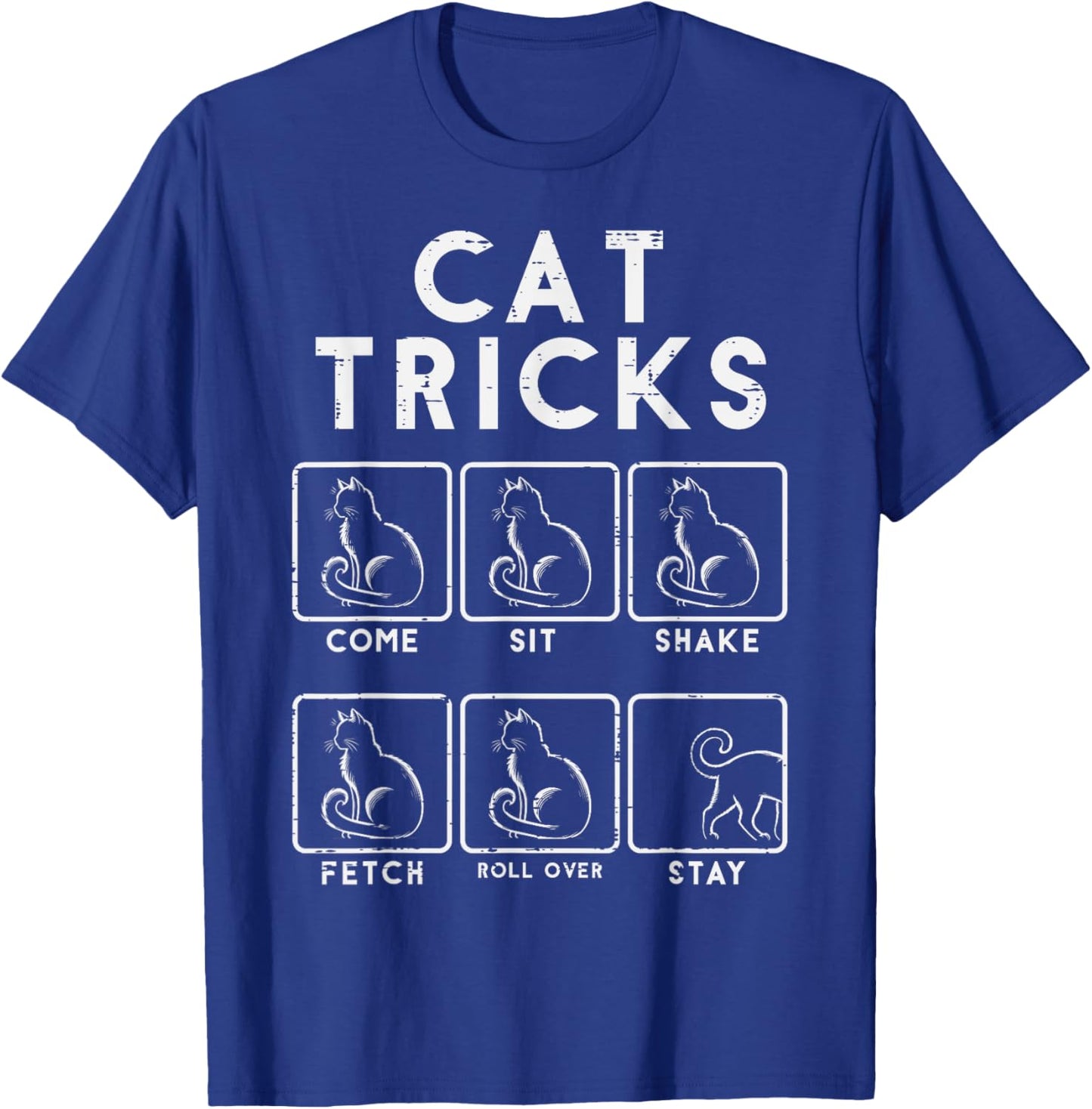 Cat Tricks Funny Kitten Kitty Feline Pet Men Women Boys Kids T-Shirt - T-Shirt | Royal