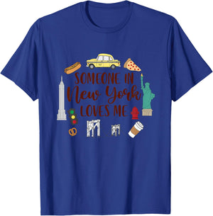 Kids New York Baby New York Travel Someone In New York Loves Me T-Shirt - T-Shirt | Royal