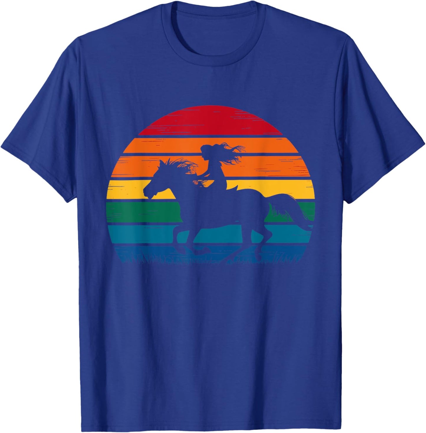Girl Horse Riding Vintage Cowgirl Texas Ranch T-Shirt - T-Shirt | Royal
