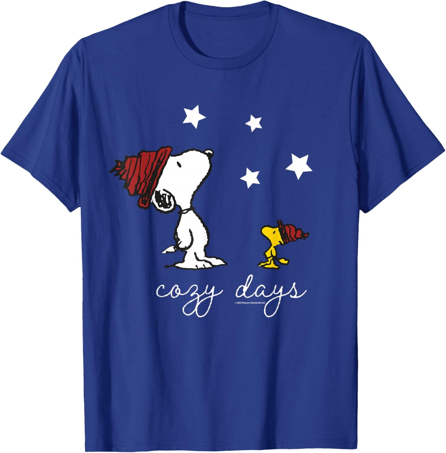 Peanuts - Snoopy Woodstock Cosy Days Winter T-Shirt - T-Shirt | Royal