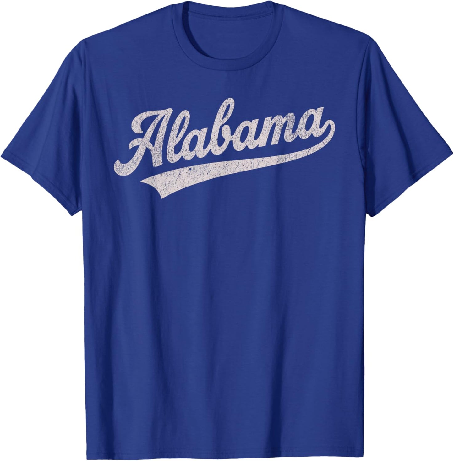 Alabama Script Vintage Distressed Pride Design T-Shirt - T-Shirt | Royal