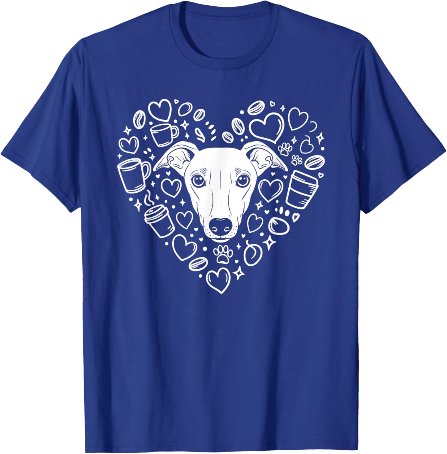 Drawing Art Whippet Coffee Whippets T-Shirt - T-Shirt | Royal
