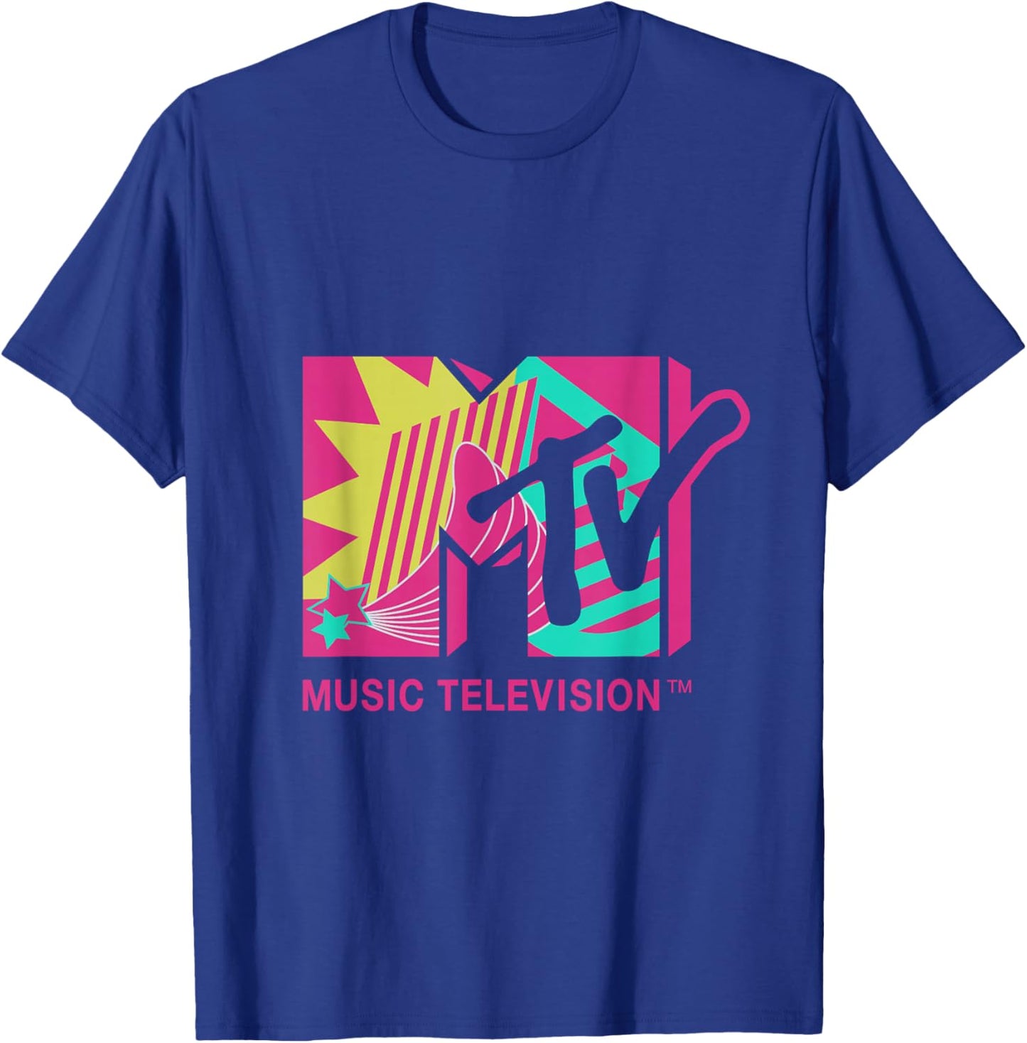 Klassisches MTV-Logo, rosa und blaugrünes Design T-Shirt - T-Shirt | Royal