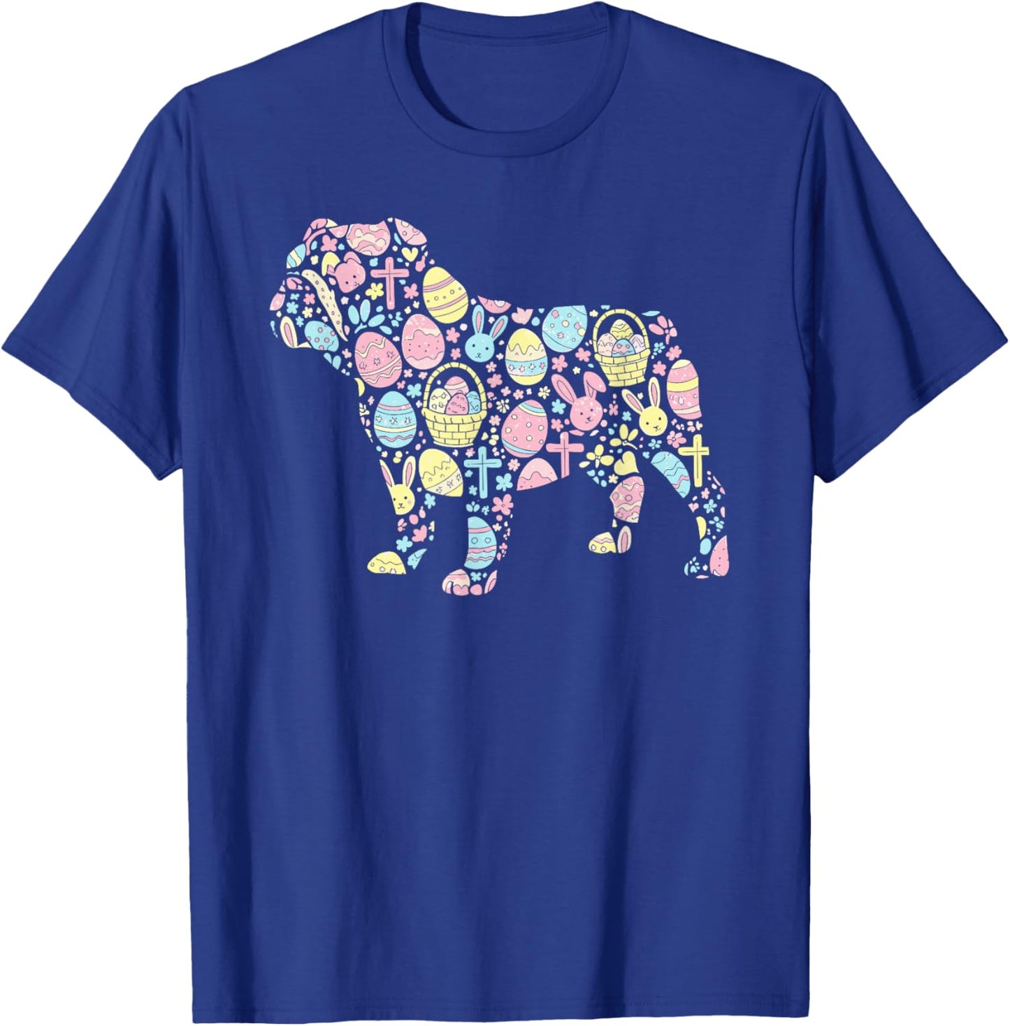 English Bulldog Bunny Easter Egg Easter Day Kids T-Shirt - T-Shirt | Royal