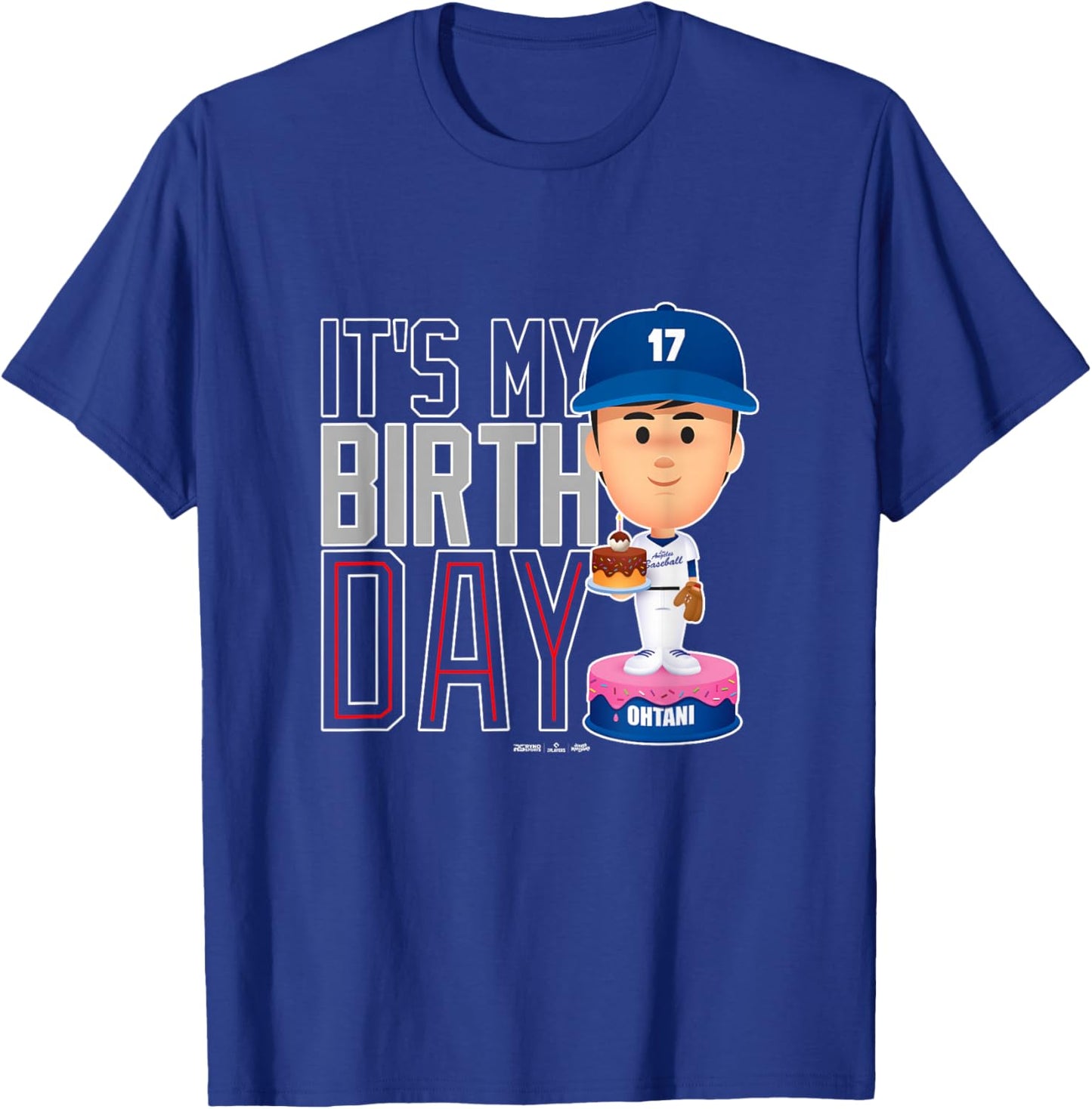 Shohei Ohtani Los Angeles Baseball Birthday MLBPA T-Shirt - T-Shirt | Royal