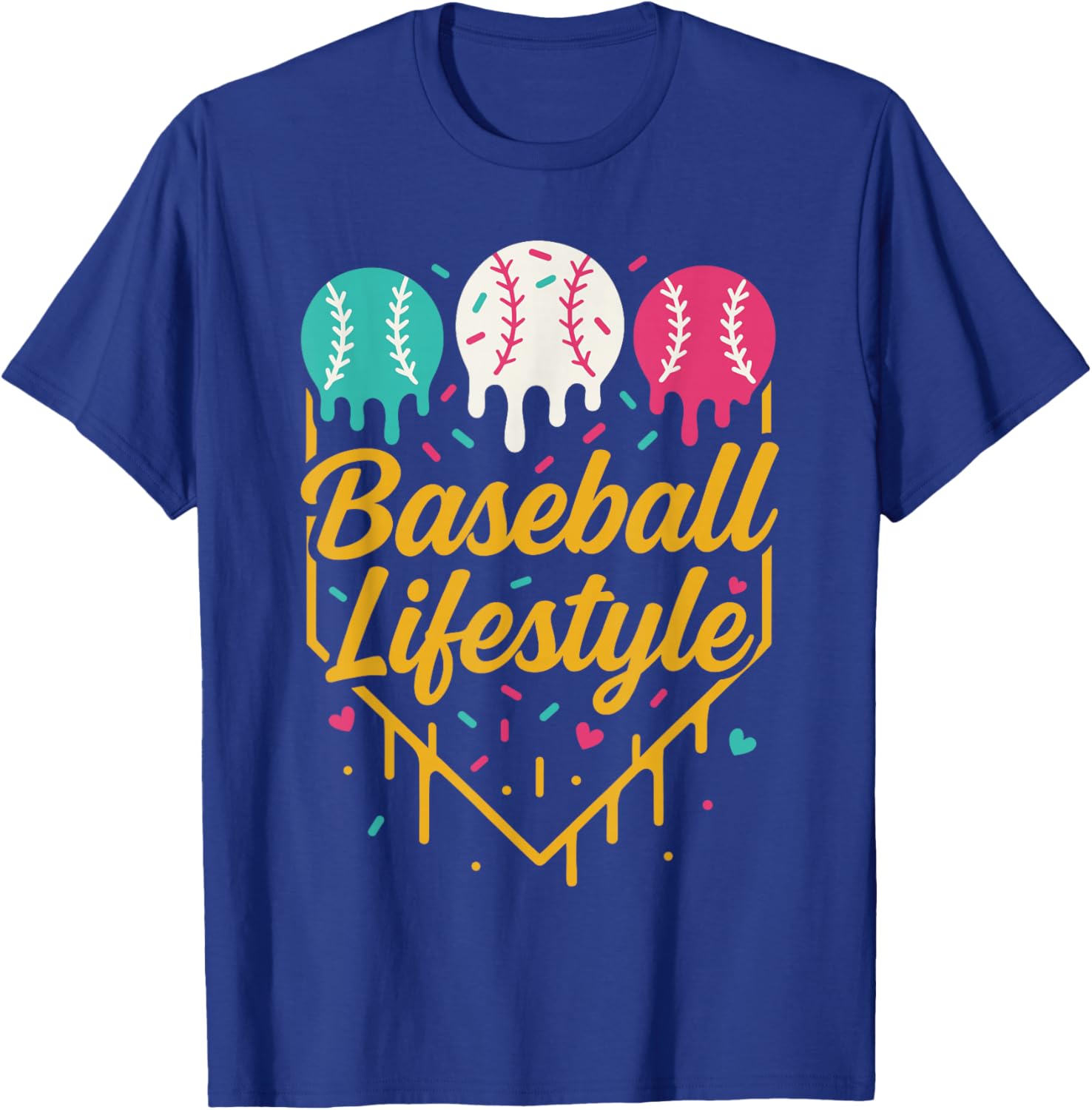 Baseball Lifestyle Shirt, Ice Cream Drip Baseball for Boys T-Shirt - T-Shirt | Royal