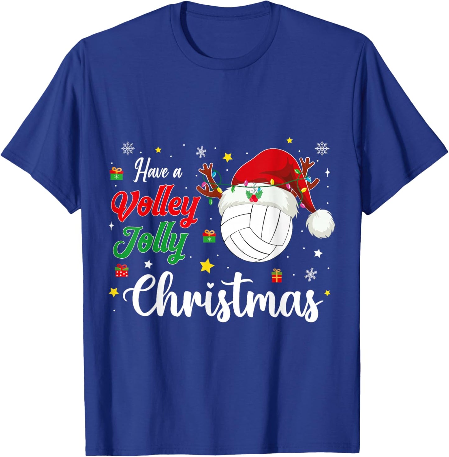 Christmas Volleyball Player Have a Volley Jolly Christmas T-Shirt - T-Shirt | Royal